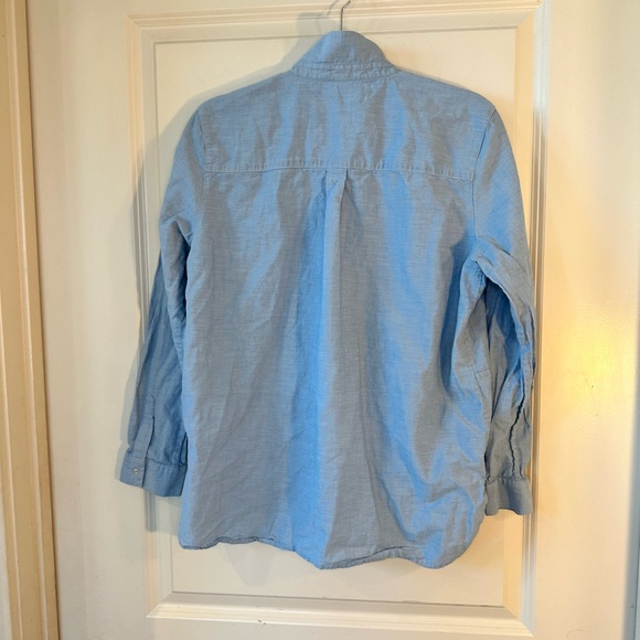 Whistles Denim Chambray Patch Chest Pockets Long Sleeve Lightweight Shirt, M/L - Picture 7 of 8